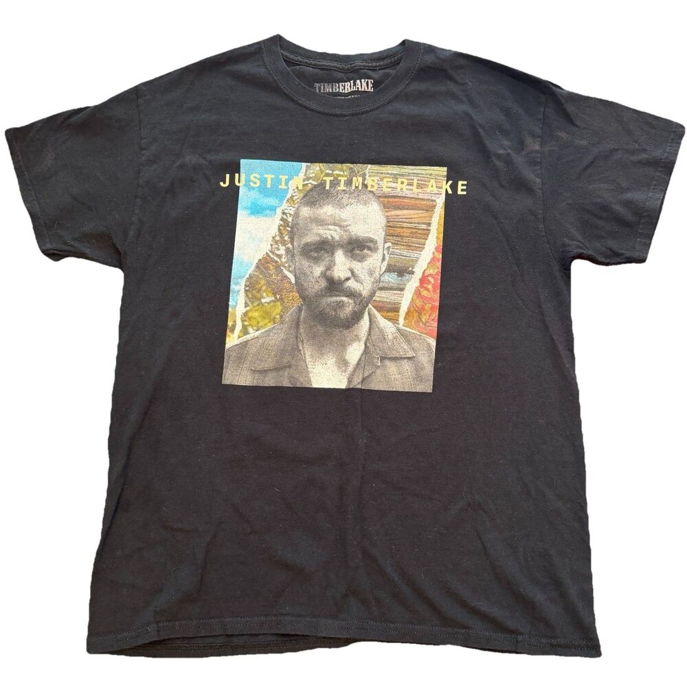 Justin Timberlake Man Of The Woods Tour Concert Tee T-Shirt Size L Black